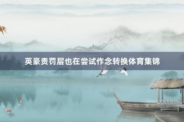 英豪责罚层也在尝试作念转换体育集锦