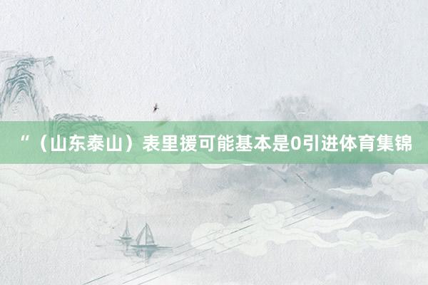 “（山东泰山）表里援可能基本是0引进体育集锦