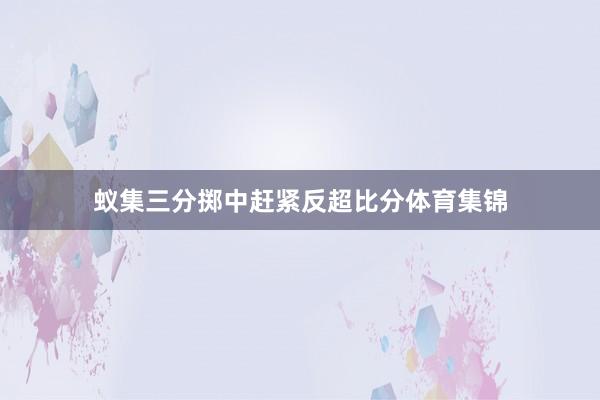 蚁集三分掷中赶紧反超比分体育集锦
