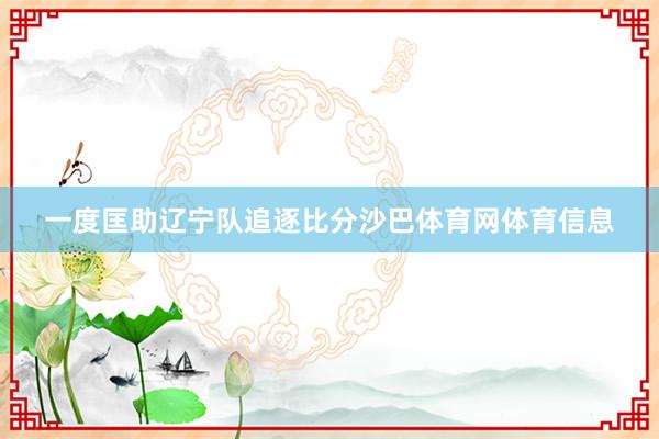 一度匡助辽宁队追逐比分沙巴体育网体育信息