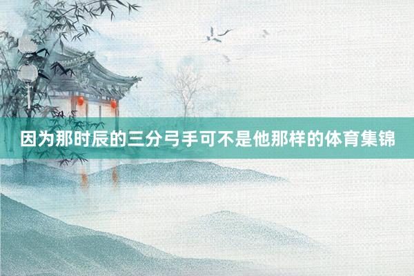 因为那时辰的三分弓手可不是他那样的体育集锦