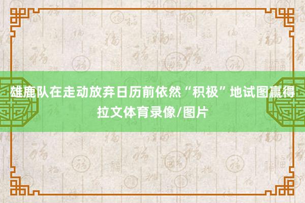 雄鹿队在走动放弃日历前依然“积极”地试图赢得拉文体育录像/图片