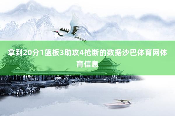 拿到20分1篮板3助攻4抢断的数据沙巴体育网体育信息