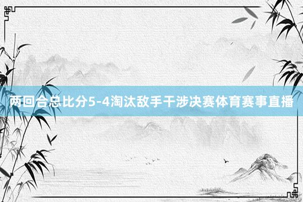 两回合总比分5-4淘汰敌手干涉决赛体育赛事直播