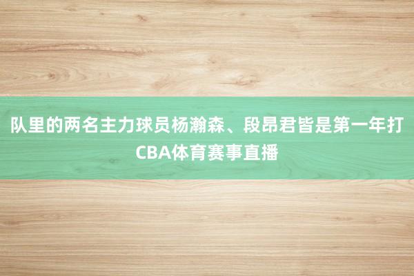 队里的两名主力球员杨瀚森、段昂君皆是第一年打CBA体育赛事直播