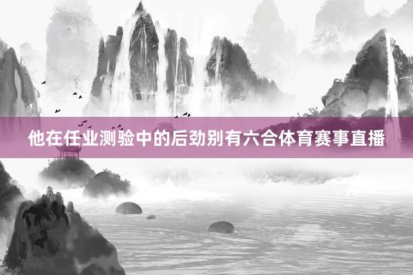 他在任业测验中的后劲别有六合体育赛事直播