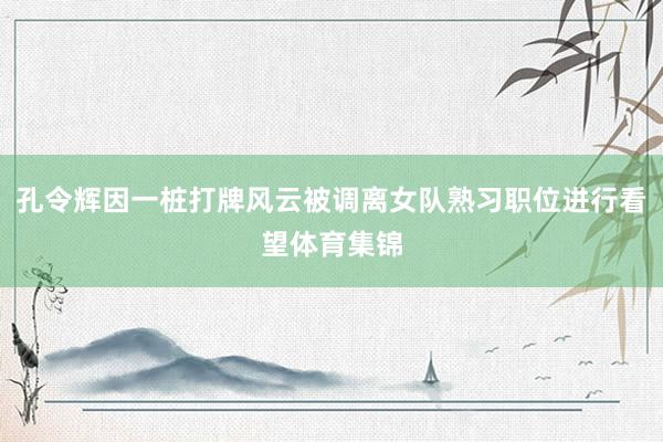 孔令辉因一桩打牌风云被调离女队熟习职位进行看望体育集锦