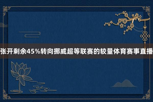 张开剩余45%转向挪威超等联赛的较量体育赛事直播