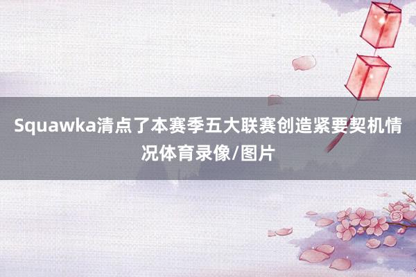 Squawka清点了本赛季五大联赛创造紧要契机情况体育录像/图片