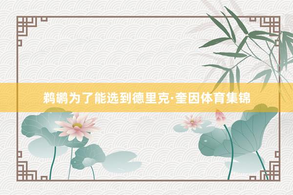 鹈鹕为了能选到德里克·奎因体育集锦