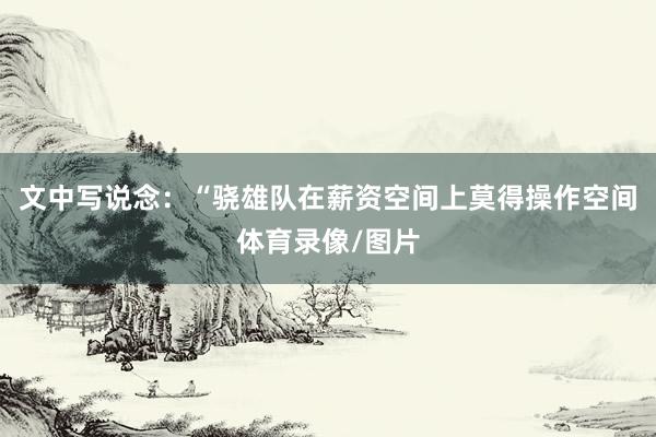 文中写说念：“骁雄队在薪资空间上莫得操作空间体育录像/图片