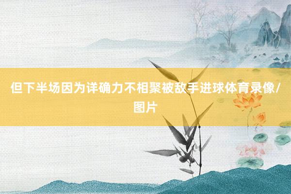 但下半场因为详确力不相聚被敌手进球体育录像/图片