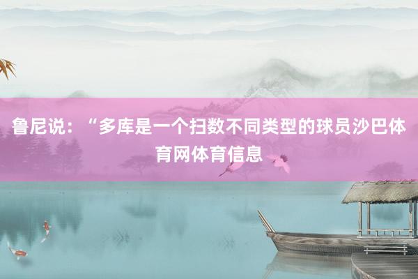 鲁尼说：“多库是一个扫数不同类型的球员沙巴体育网体育信息