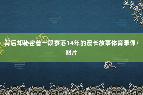 背后却秘密着一段寥落14年的漫长故事体育录像/图片