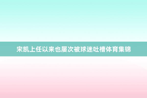 宋凯上任以来也屡次被球迷吐槽体育集锦