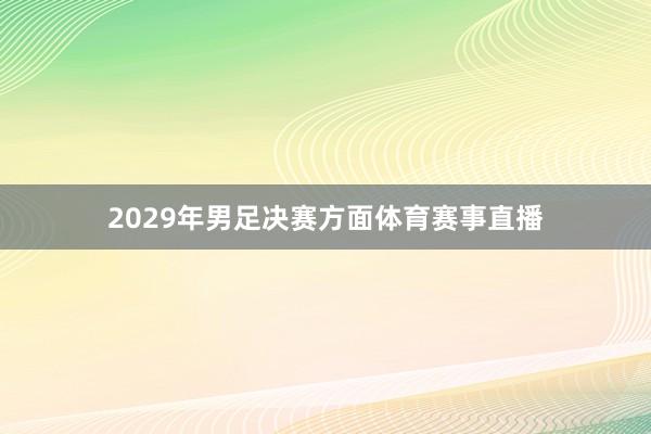 2029年男足决赛方面体育赛事直播