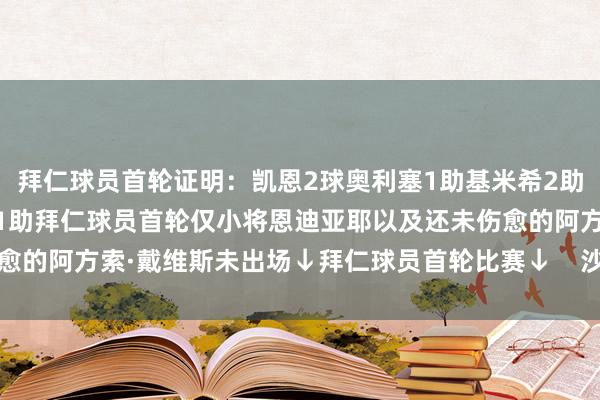 拜仁球员首轮证明:凯恩2球奥利塞1助基米希2助穆西亚拉1球迪亚斯1球1助拜仁球员首轮仅小将恩迪亚耶以及还未伤愈的阿方索·戴维斯未出场↓拜仁球员首轮比赛↓ 沙巴体育网体育信息